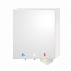 3-in-1 touchless mirror module with integrated soap dispenser, water faucet and Dyson Airblade hand dryer