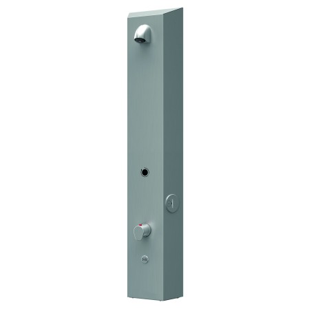 Panneau de douche minuteur inox thermostatique à jeton pour lieux publics
