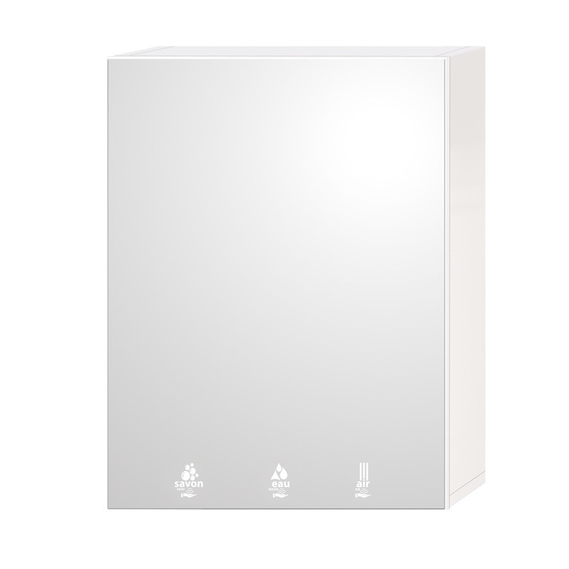 Module miroir FLO solution lavage mains complète avec pictogrammes leds blancs
