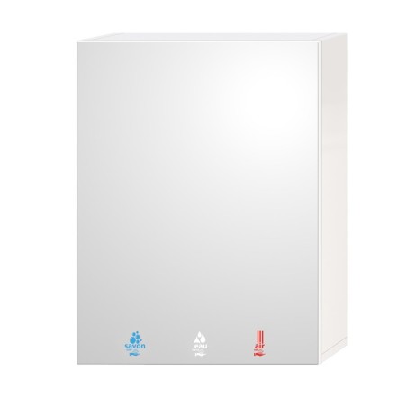 Armoire murale FLO avec fonctions savon, eau et air intégrées derrière miroir