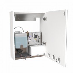 Miniature-1 Distributeur de savon, robinet et sèche-mains sans contact intégrés derrière miroir avec accès direct. RES-351