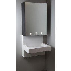Miniature-3 Mirror cabinet with integrated soap dispenser, electronic faucet, and high-speed hand dryer RES-351-N