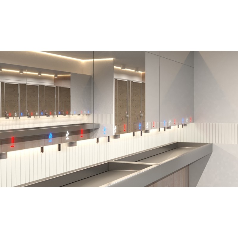 Lavabo design inox plage arrière réduite pour armoire miroir multifonction