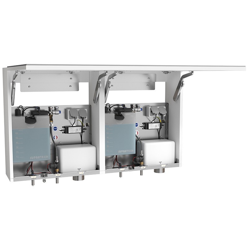 HYFLO double mirror cabinets soap water air for hands hygiene - SUPRATECH