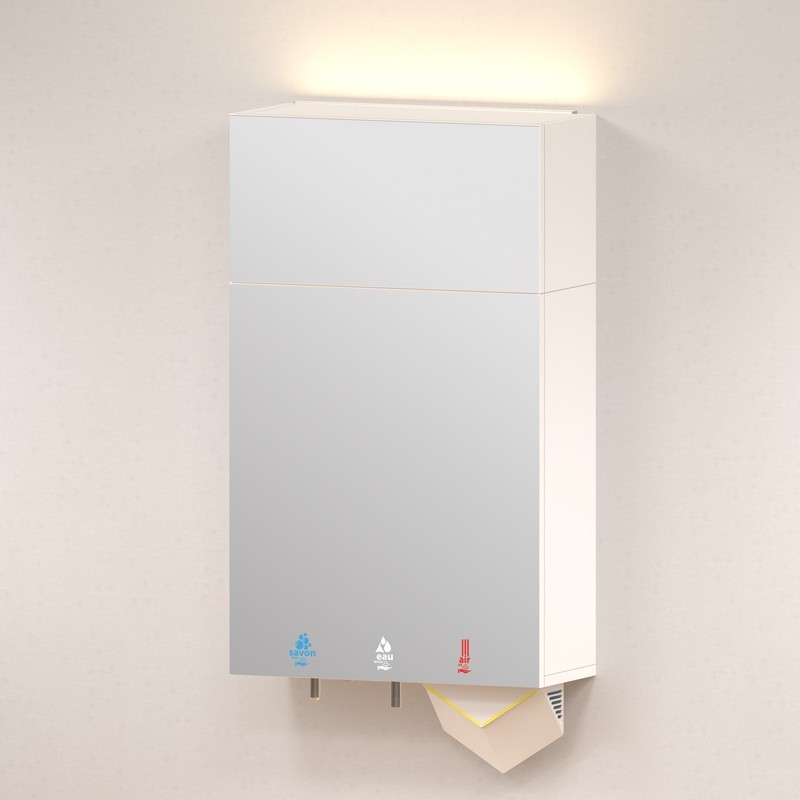 HYFLO cabinet for washbasin with Dysin Airblade V hand dryer behind mirror - SUPRATECH HYFLO cabinet for washbasin with Dysin Airblade V hand dryer behind mirror - SUPRATECH