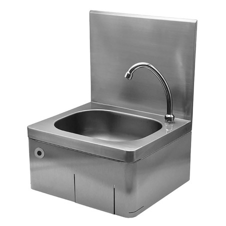 Lave-mains inox mural hygiénique automatique par détection infrarouge de présence