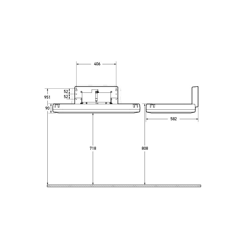 Professional foldable wall-mounted baby changing station