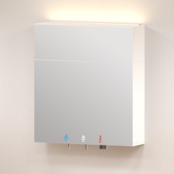 Caisson miroir supérieur TL-MH-900 sur un module HYFLO 4 en 1 savon-eau-air, bande LED au-dessus Caisson miroir supérieur TL-MH-900 sur un module HYFLO 4 en 1 savon-eau-air, bande LED au-dessus