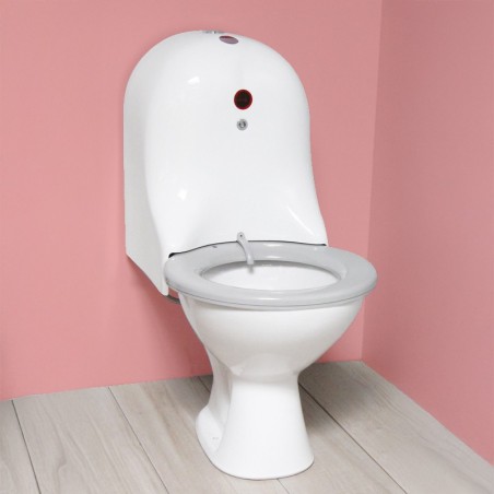 WC hygiénique HYGISEAT au sol avec siège autonettoyant et chasse automatique