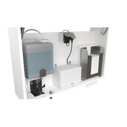 Automatic soap dispenser with infrared detection to integrate behind a mirror