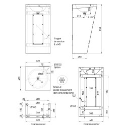 Dimensions of the stainless steel freestanding sink