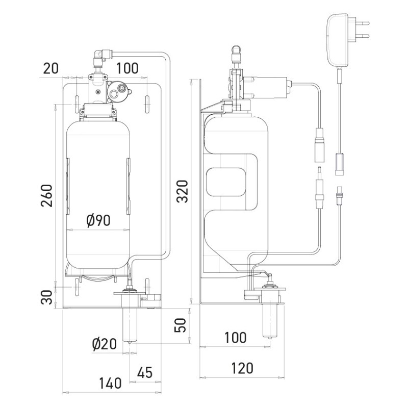 Distributeur électronique de savon à détection infrarouge pour installation derrière miroir