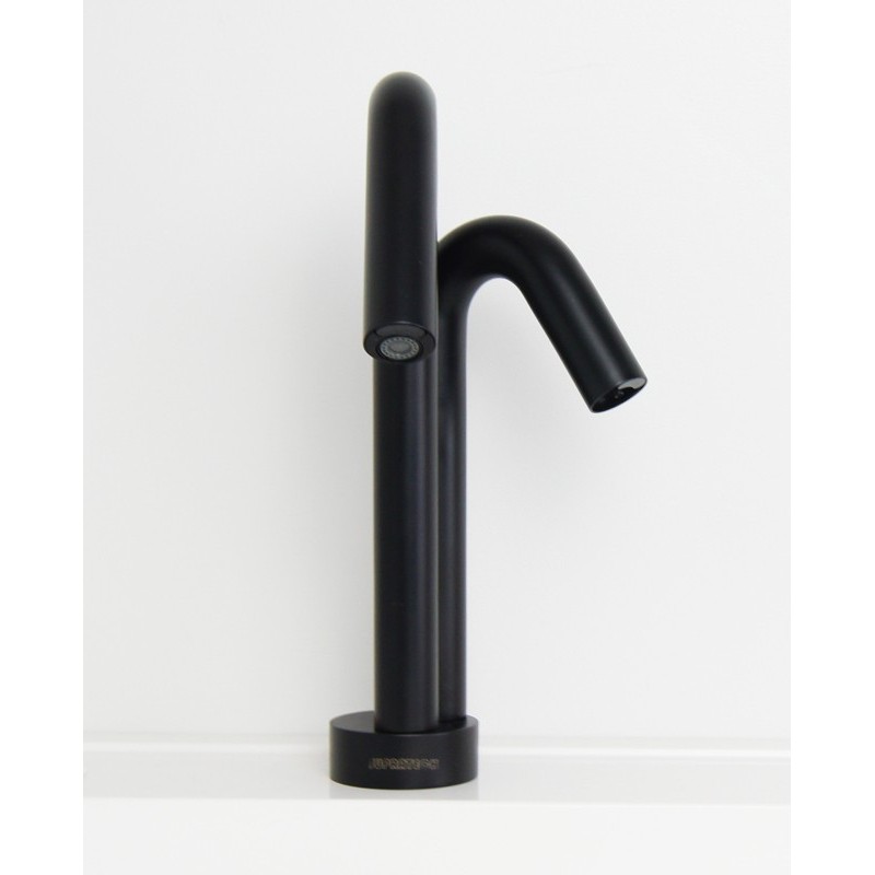 Robinet lavabo noir sans contact ONE avec distributeur de savon