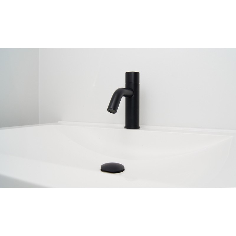 Robinet noir mat détection dissimulée dans l'extrémité du bec, ultra design