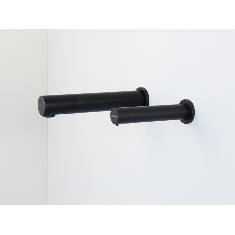 Grifo automático de pared RONDEO negro mate para agua y jabón
