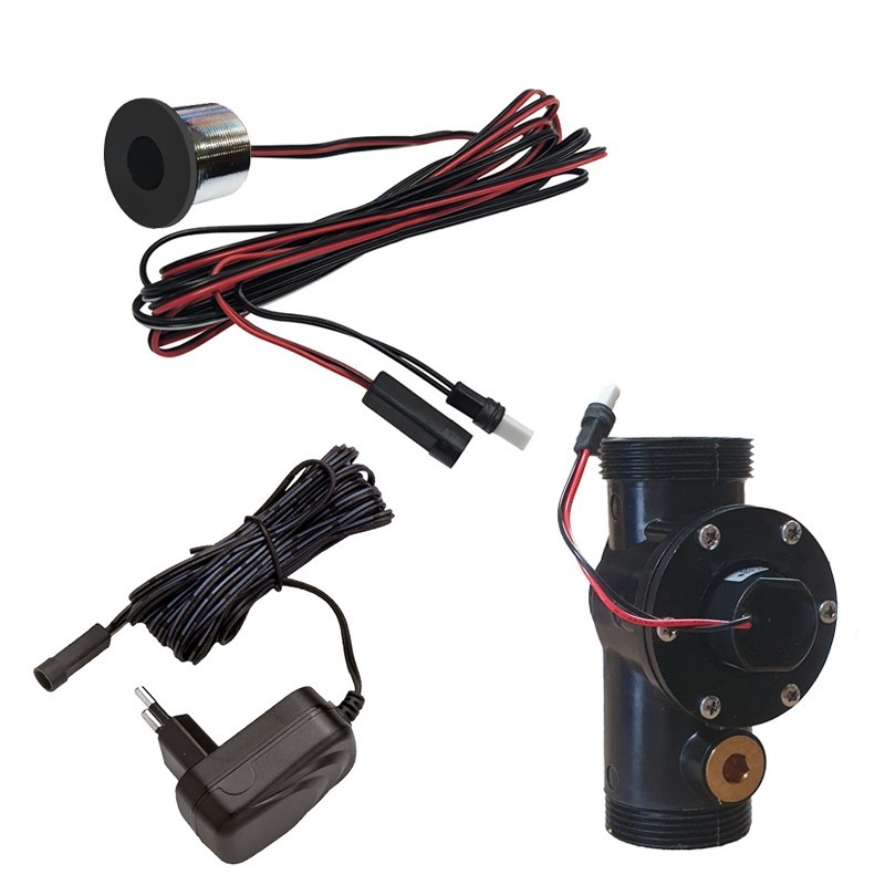 Kit chasse directe WC automatique par détection de présence ou approche de la main sur secteur, finition noir mat