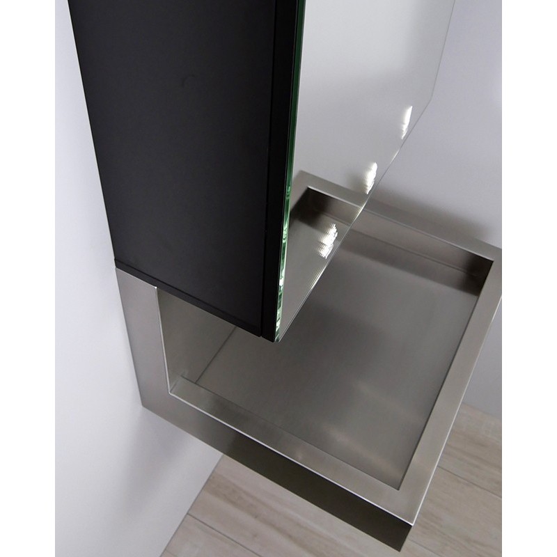 Module miroir avec lavabo inox en parfaite combinaison pour le lavage des mains hygiénique et confortable