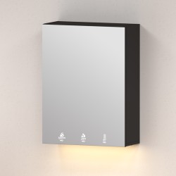 Meuble noir 4en1 miroir savon, eau et air intégrées avec bande LED en dessous