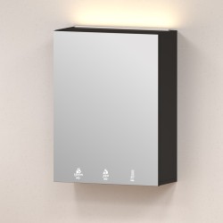 Meuble noir 4en1 miroir savon, eau et air intégrées avec bande LED au dessus