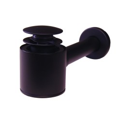 Siphon lavabo extra-plat noir mat avec bonde dôme