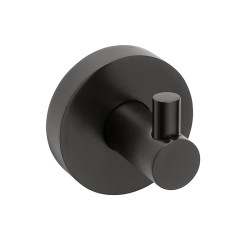 Simple and robust matte black brass coat rack. Concealed fixings.