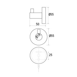 Patère inox simple laiton fixation invisible Patère inox simple laiton fixation invisible