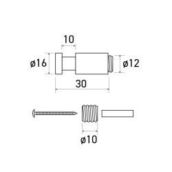 Percha simple LIX acabado cromado - SUPRATECH
