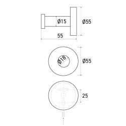 Percha simple ONA de latón cromado - SUPRATECH