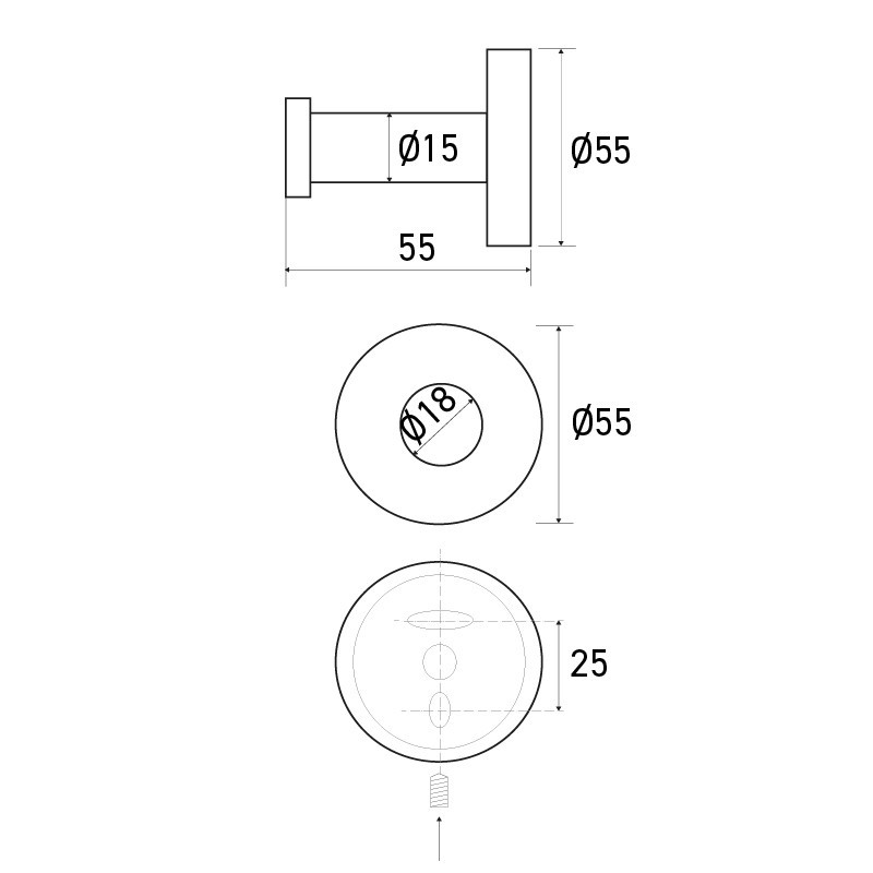 Percha simple ONA de latón cromado - SUPRATECH