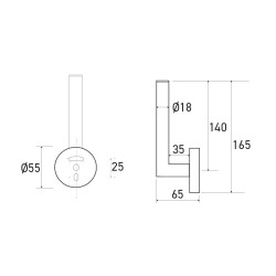 Portarollo de reserva de pared papel higiénico ELO, acabado cromado - SUPRATECH