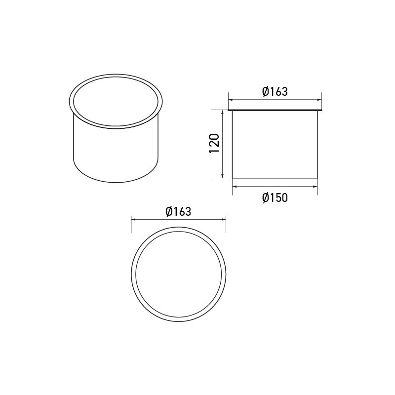 Round counter-mounted and stainless steel waste disposal - SUPRATECH