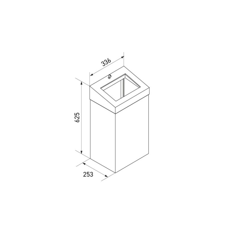 Wall or floor-standing stainless steel waste receptacle ELITE MAXI - SUPRATECH