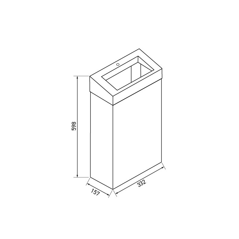 Poubelle ELITE SLIM inox brossé murale ou à poser avec couvercle