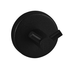 Patère double avec fixations invisibles, en inox finition noir mat