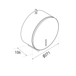 Plan porte rouleau en acier inoxydable finition noir mat