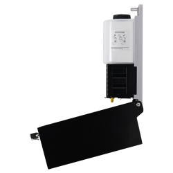 Cover open to fill directly or change liquid soap cartridge