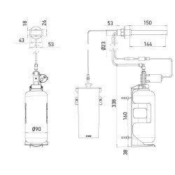 Battery-operated, panel-mounted soap dispenser Battery-operated, panel-mounted soap dispenser