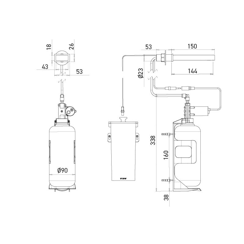 Battery-operated, panel-mounted soap dispenser Battery-operated, panel-mounted soap dispenser