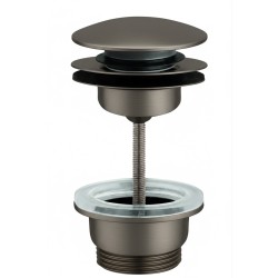 Bonde lavabo inox brossé poussoir clic-clac ou écoulement libre