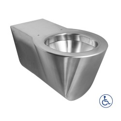 Extended stainless steel wall-hung toilet