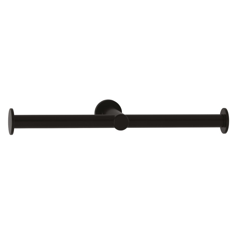 Double porte-rouleau mural en inox finition noir mat