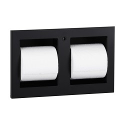 Double stainless steel and vandal resistant concealed toilet roll holder - SUPRATECH