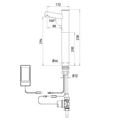 Automatic faucet ELITE Stainless steel AISI 316