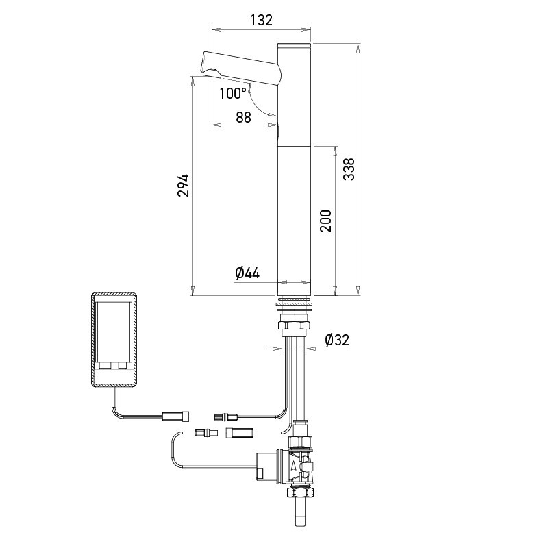 Automatic faucet ELITE Stainless steel AISI 316