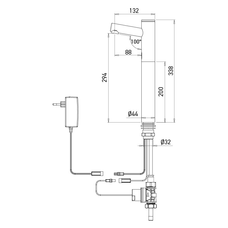 ELITE raised electronic faucet