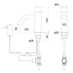 Robinet électronique EXTREME DS inox design contemporain