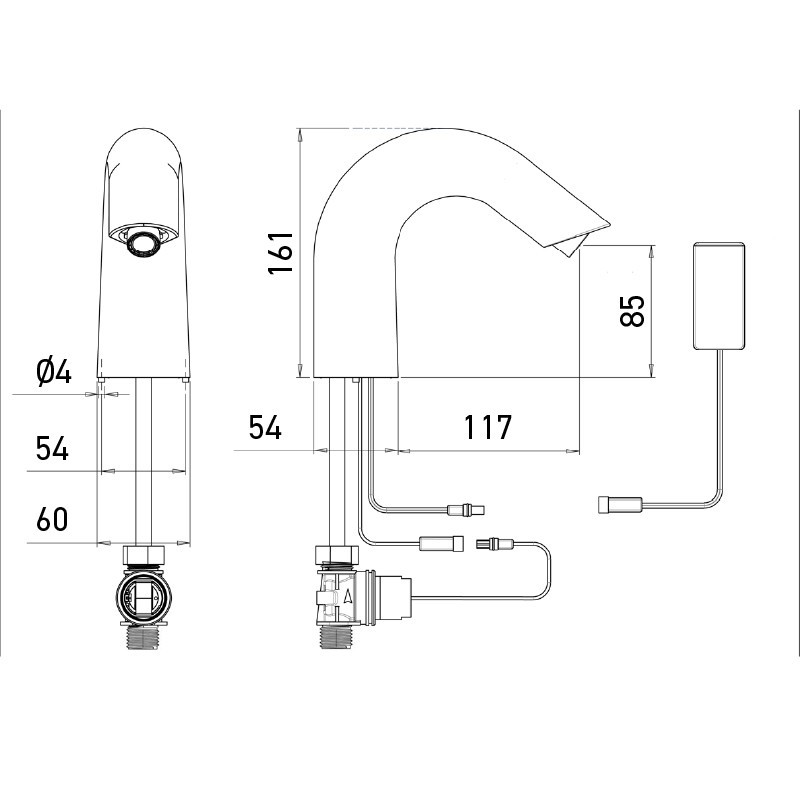 Grifo electrónico ALLURE DS para lavabo - SUPRATECH