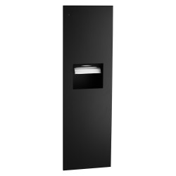 Combiné encastré distributeur papier main et réceptacle inox