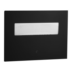 Recessed WC paper seat-cover dispenser in stainless steel