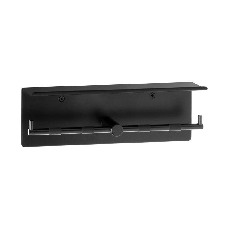 Double roll holder, in matte black stainless steel Double roll holder, in matte black stainless steel